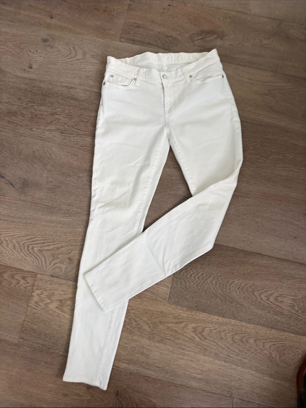 7 For All Mankind White Skinny Jeans